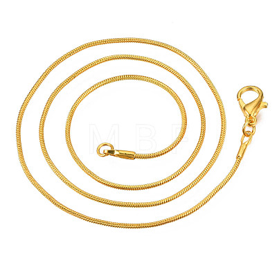 Brass Round Snake Chain Necklaces NJEW-R171-02-1