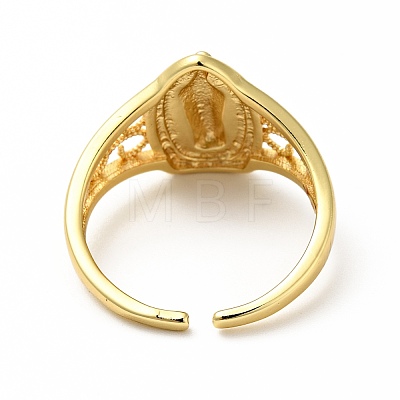 Brass Virgin Mary Open Cuff Ring RJEW-A008-05G-1
