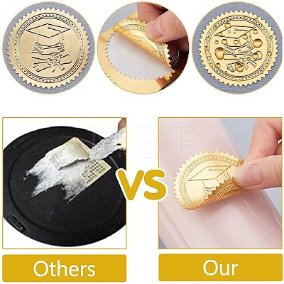34 Sheets Teacher Self Adhesive Gold Foil Embossed Stickers DIY-WH0509-039-1
