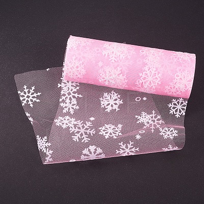 Snowflake Deco Mesh Ribbons OCOR-P010-G05-1