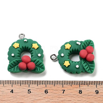 Christmas Theme Opaque Resin Pendants RESI-N039-108-1