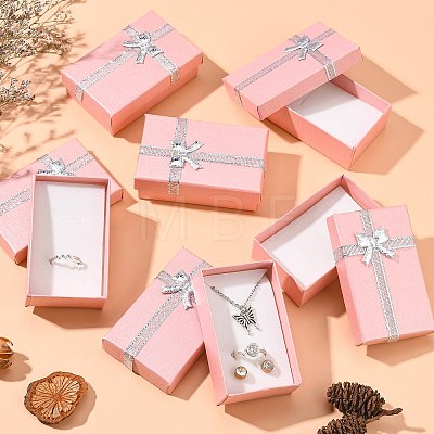Valentines Day Wife Gifts Packages Cardboard Jewelry Set Boxes with Bowknot and Sponge Inside X1-CBOX-R013-4-1