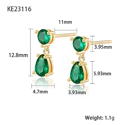 Cubic Zirconia Teardrop Dangle Stud Earrings SC9593-01-1