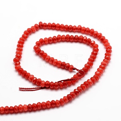 Dyed Natural Malaysia Jade Rondelle Beads Strands X-G-E316-2x4mm-25-1