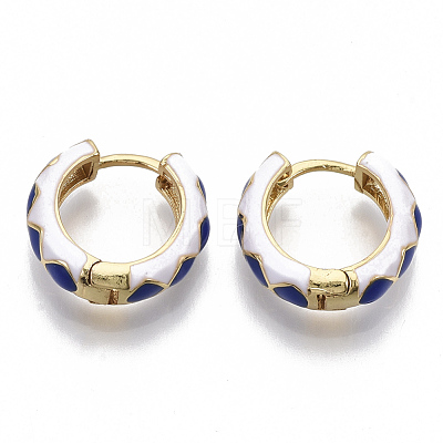 Brass Huggie Hoop Earrings EJEW-S209-05B-1