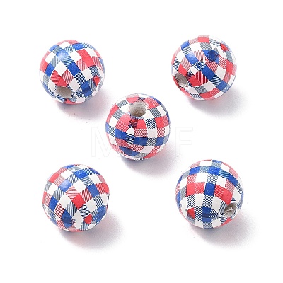 Independence Day Themes Wood European Beads WOOD-I014-01B-1