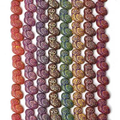 Painted Glass Beads Strands GLAA-Z021-08-1