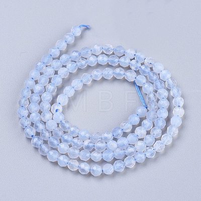 Natural Blue Chalcedony Beads Strands G-R475-032-1