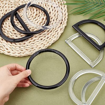 8Pcs 4 Style Plastic Purse Handles FIND-CA0005-02-1