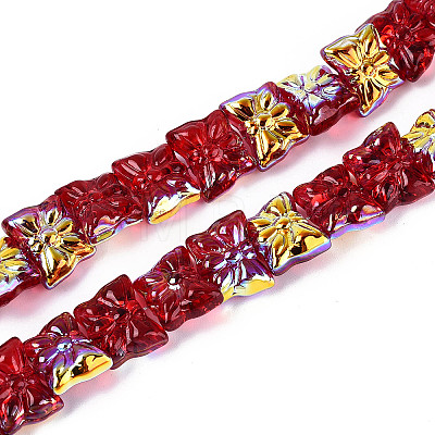 Baking Paint Electroplate Transparent Glass Beads Strands EGLA-N020-05-1