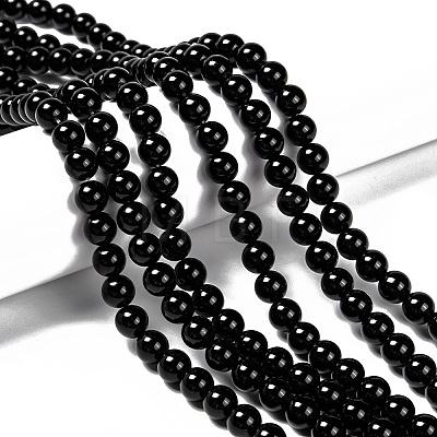 Natural Eyeless Obsidian Beads Strands G-K123-06-12mm-1