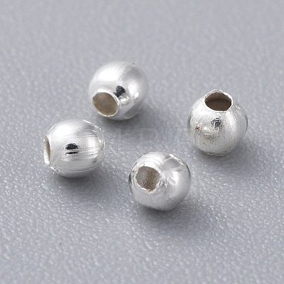 Silver Color Plated Round Iron Spacer Beads X-E004-S-1