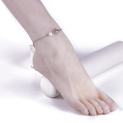 Stainless Steel Link Anklets AJEW-AN00253-1
