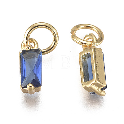 Brass Micro Pave Cubic Zirconia Charms ZIRC-F111-03G-05-1