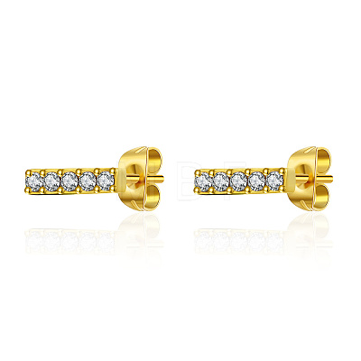 Round Stainless Steel Micro Pave Cubic Zirconia Stud Earrings for Women MR1320-5-1