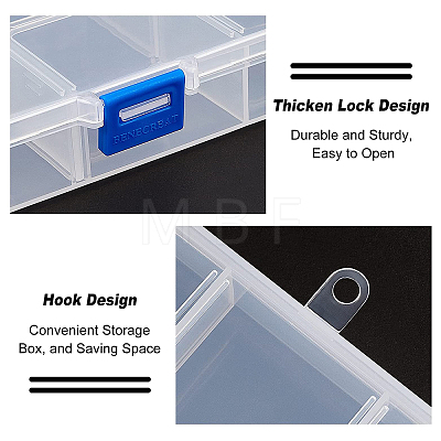 Plastic Bead Containers Rectangle CON-BC0006-81-1