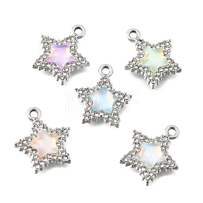 UV Plating Alloy Crystal Rhinestone Pendants RB-CBAD37D-23P-1
