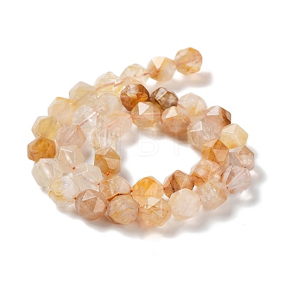Natural Yellow Hematoid Quartz/Golden Healer Quartz Beads Strands G-G030-A01-02-1