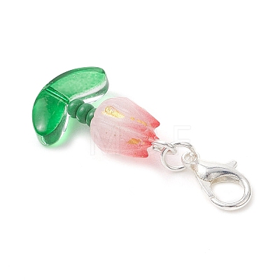40Pcs Tulip Acrylic Pendant Decorations HJEW-JM04689-01-1