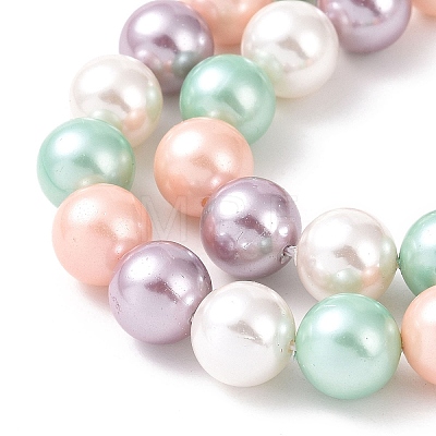 Electroplate Shell Pearl Beads Strands BSHE-E018-8mm-04-1