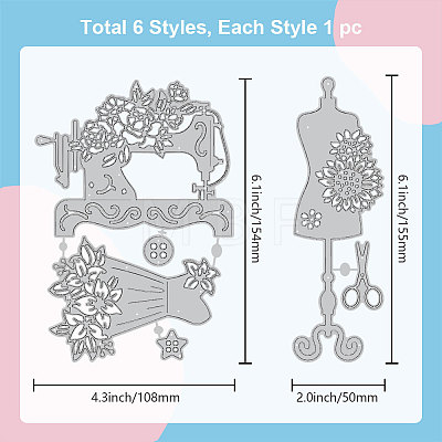 Sewing Theme Carbon Steel Cutting Dies Stencils DIY-WH0309-1714-1