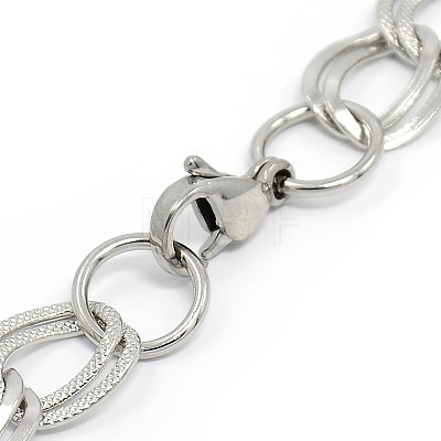 Fashionable 304 Stainless Steel Cuban Link Chain Bracelets STAS-A028-B058P-1