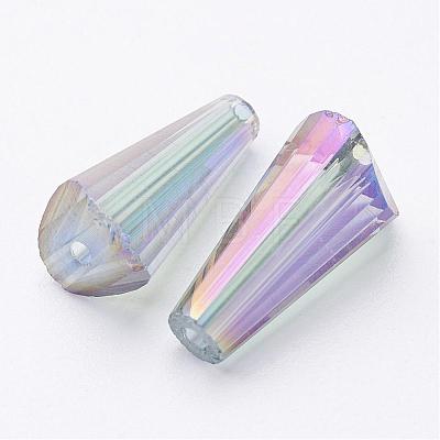 Mixed Faceted Electroplated Cone Glass Beads X-EGLA-R014-M-1