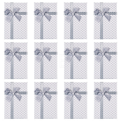 Polka Dot Print Cardboard Jewelry Gift Boxes with Bowknot CON-TAC0001-10C-1