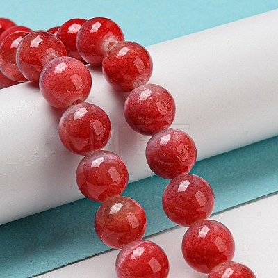 Dyed Natural White Jade Beads Strands G-F764-03D-1