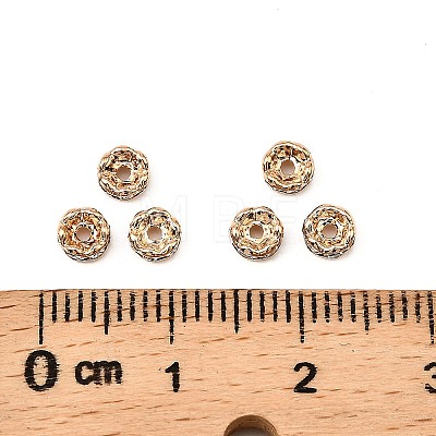 Brass Rhinestone Spacer Beads X-RB-A014-L4mm-01LG-NF-1