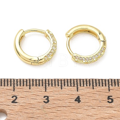 Brass Micro Pave Cubic Zirconia Hoop Earrings KK-CBA30C7-10G-1