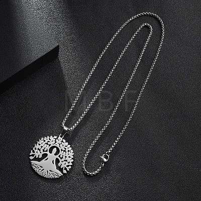 201 Stainless Steel Pendant Necklaces for Man NJEW-Q336-04D-P-1