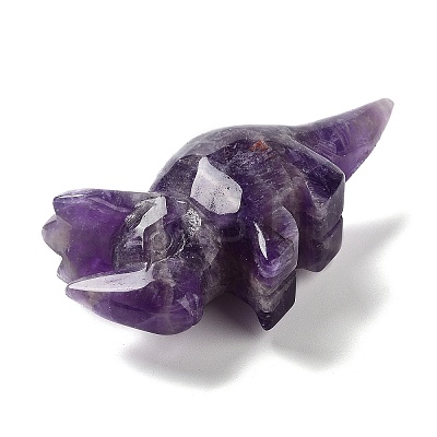 Natural Amethyst Carved Healing Rhinoceros Figurines DJEW-P016-01I-1