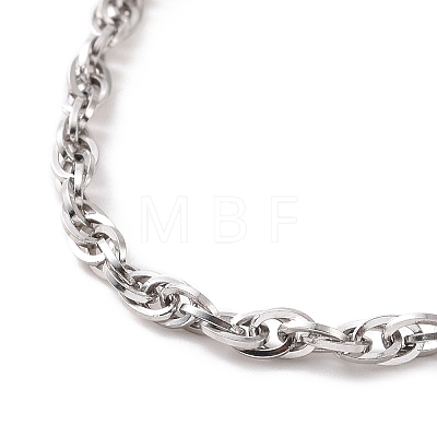 304 Stainless Steel Rope Chain Bracelet for Men Women BJEW-E031-12P-01-1