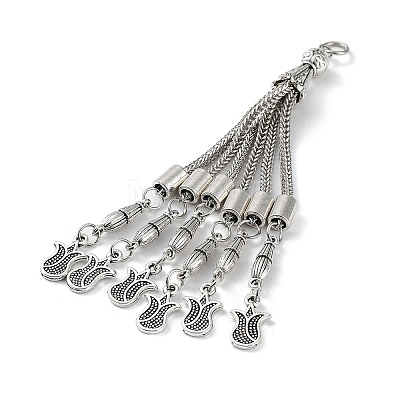 Tibetan Style Alloy Curb Chain Tassel Big Pendants FIND-K013-01AS-02-1