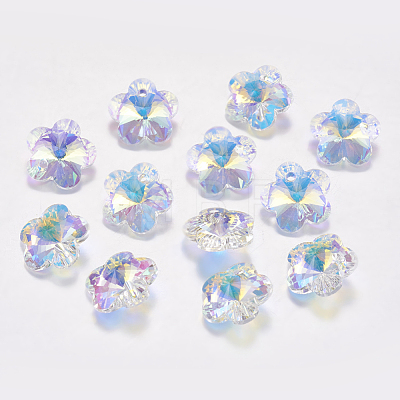 Faceted Glass Rhinestone Charms RGLA-F055-8x8-001AB-1