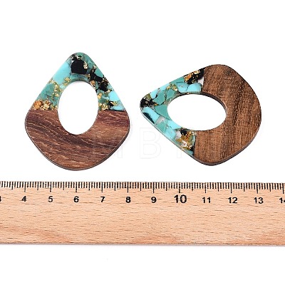 Transparent Resin and Walnut Wood Pendants RESI-T057-07J-1