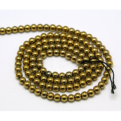 Non-magnetic Synthetic Hematite Beads Strands G-K015-3mm-01-1