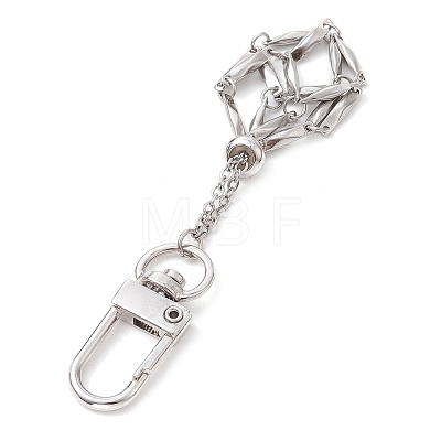 304 Stainless Steel Empty Stone Holder Chain Pouch Pendant Decorations HJEW-JM01885-01-1