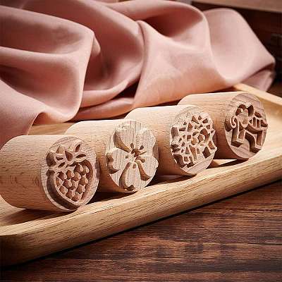 Wood Wax Seal Stamp AJEW-WH0122-001-1