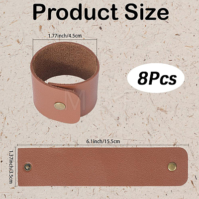 15Pcs Imitation Leather Napkin Rings AJEW-CL0005-38-1