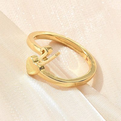 Brass Cuff Rings for Women RJEW-U044-Y-1