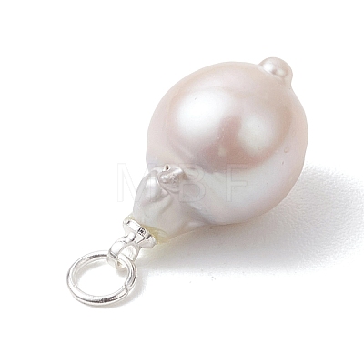 Natural Baroque Pearl Keshi Pearl Pendants PALLOY-JF05005-1