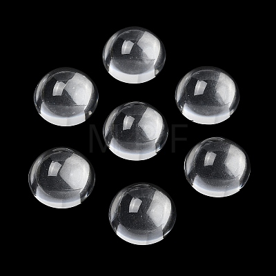 Transparent Half Round Glass Cabochons X-GGLA-R027-20mm-1