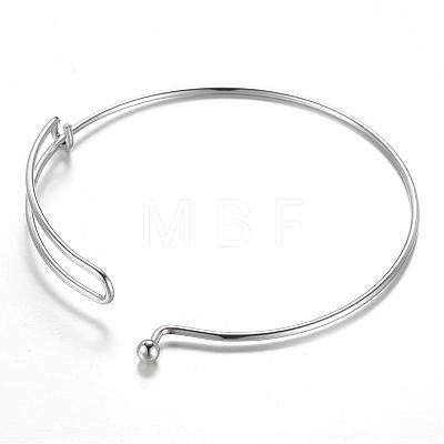 Adjustable 304 Stainless Steel Expandable Bangle Making BJEW-G515-03P-1