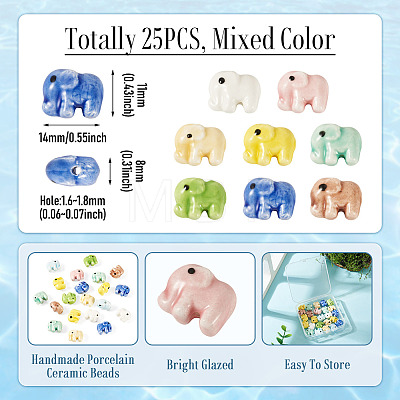 25Pcs Handmade Porcelain Ceramic Beads PORC-TA0001-77-1