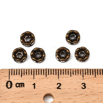 Brass Rhinestone Spacer Beads RB-A014-L6mm-01AB-NF-1