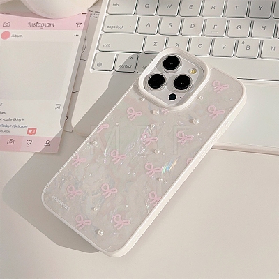 3D Flower Bowknot TPU Plastic Mobile Phone Cover PW-WGEE7EB-01-1