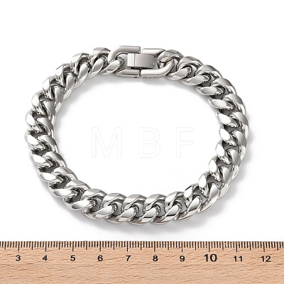 304 Stainless Steel Cuban Link Chain Bracelets for Men BJEW-Z081-01P-04-1