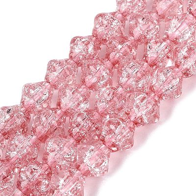 Transparent Crackle Glass Beads Strands GLAA-Q115-04A-07-1